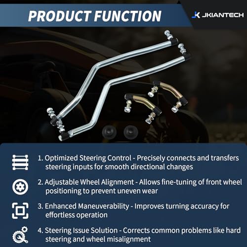 Adjustable Steering Drag Link Set LH/RH, Fit 436884 436885 436887, Compatible with Husqvarna, Craftsman, AYP & Poulan Pro Lawn Mower, Replaces 532436884 532436885 532436887