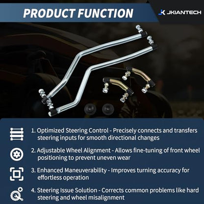 Adjustable Steering Drag Link Set LH/RH, Fit 436884 436885 436887, Compatible with Husqvarna, Craftsman, AYP & Poulan Pro Lawn Mower, Replaces 532436884 532436885 532436887