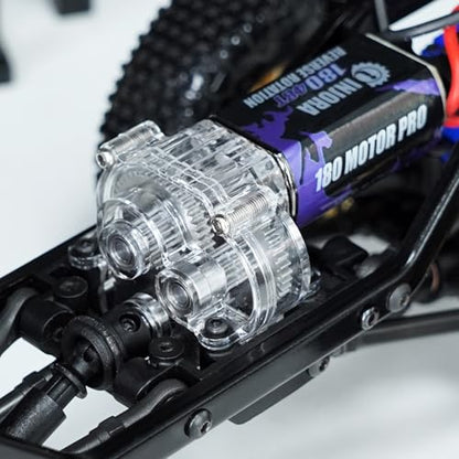 INJORA Acrylic Complete Transmission with Overdrive Gears for 1/18 RC Crawler TRX4M Upgrade - size: 9.7/1