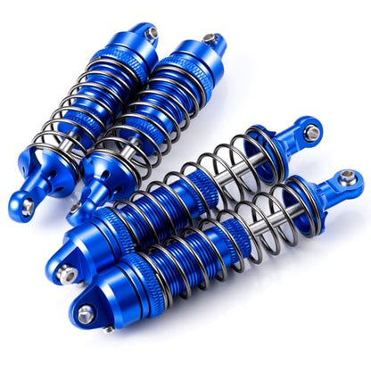 4PCS Full Aluminum RC Car Oil Shock Absorber Front & Rear Shock Absorber Damper Assembled Set Compatible with 1/10 Team Associated RB10 RC Off Road Car Upgrades (Blue) - color: Blue