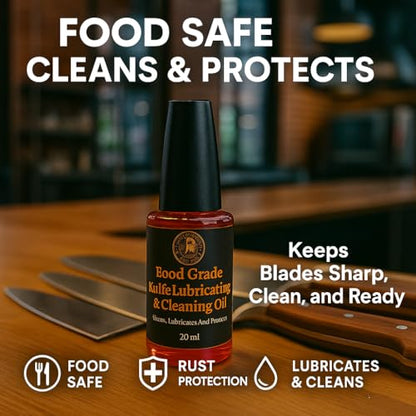 Horace Whitlock Knife Pivot Oil – Premium Food-Safe Lubricant for Folding Pocket Knives, Bearings & Washers | Precision Needle Applicator | 20 ml (0.68 oz)