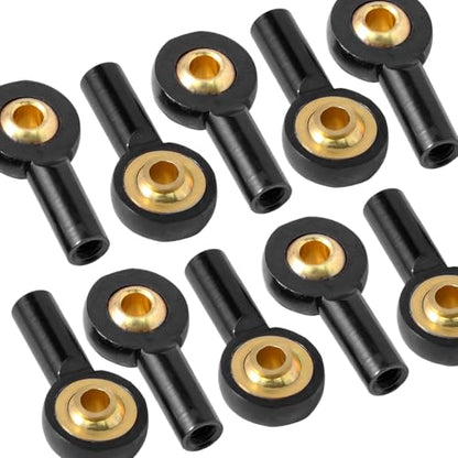 10PCS M2 Tie Rod End Ball Joint Aluminum Ball Head Holder 2mm Steering Linkage Head Joint 15mm Upgrade Parts Compatible with HSP Tamiya Mini 4WD RC Car Truck Crawler/Boat/Airplane Models - color: Black