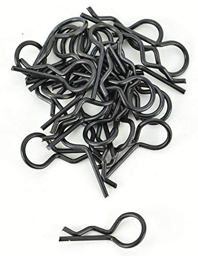 Black 1/10 Large Bent RC Anodized Body Clips - 25pcs #4031BK