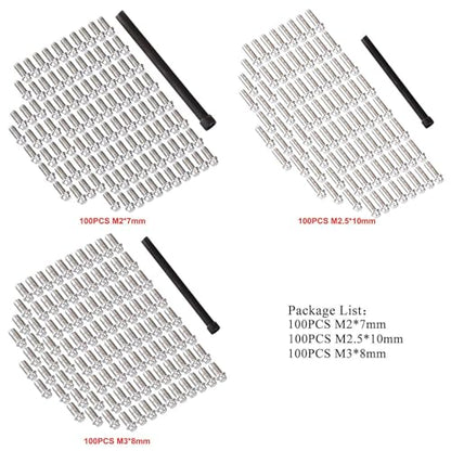 INJORA 300PCS M2 M2.5 M3 Metal Screw Kit for 1.9" 2.2" Beadlock Wheel(setA)