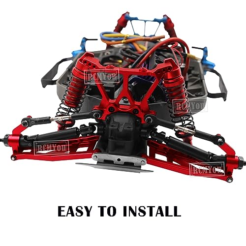 Upgrades Part for 1/10 Slash/Rustler/Stampede/Hoss 4x4 VXL 4wd,Alloy Caster Block,Steering Blocks,Rear Stub Axle Carriers,Steering Bellcranks,Suspension Arm,Red (More Durable Arm) - color: Red-upgrades Part