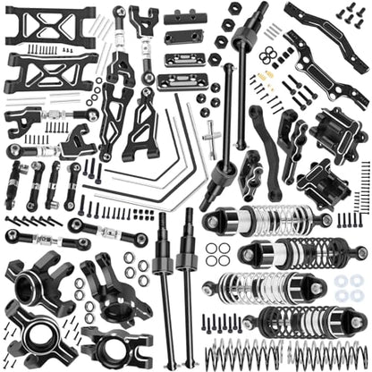 Upgrade Parts for 1/16 Mojave GROM 223S DSC 4X4 RTR,RC Shock& Arms&Drive Shaft CVD&Steering Knuckle Kit&Shock Tower&Adjustable Links&Steering Block&RC Gearbox&Sway Bar Kit,Black - color: Black(for 1/16)