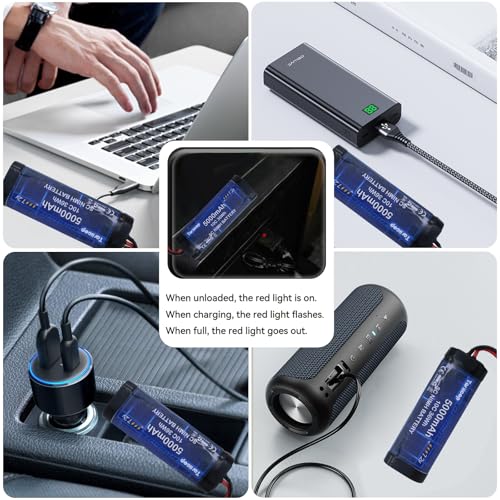 7.2V 5000mAh NIMH Battery 2 Packs - 7.2 Volt RC Rechargeable Batteries with Tamiya Plug Connector for Remote Control Car Monster Trucks Buggy Truggy Boat Tank and Related Series