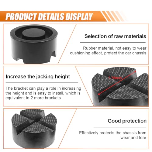 Rubber Cross Slotted Jack Adapter, Disk Frame Rail Protector, Anti Slip Pinch Weld Side Support Block, Car Lift Jack Puck Pad, Universal Vehicle Repair Tool (4PCS) - size: 4PCS