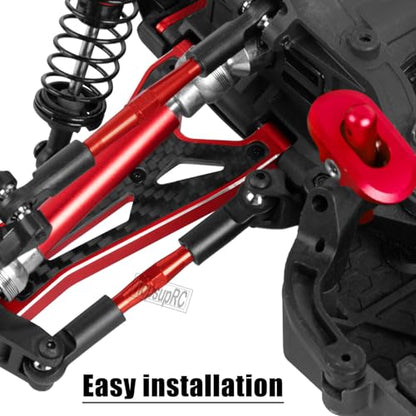 RC Adjustable Turnbuckles Camber Upgrades Part for 1/8 Typhon 4WD 3S MEGA 550 BLX,1/10 Big Rock 4X4 V3 3S BLX RC Car,Tie Rod Set Link Linkage Rod,Adjustable Links Steering Links,6PCS(Red). - color: Red(6pcs)