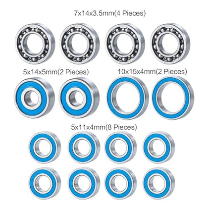 Bearing Kit for Axial for SCX-10.2 Ar44 for Axles SCX10 II 1/10 RC Crawler Car Bearing Parts rc Modified Pieces 16PCS Kit