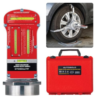 AutoSolo Magnetic Camber Caster Kingpin Gauge 3-in-1 Car Alignment Tool - DIY Wheel Alignment Kit with Storage Case