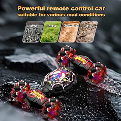 Nikuku Gesture Sensing RC Stunt Car - 4WD Hand Controlled Remote Control Car with 360° Rotation, 2.4GHz Drift Toy for Kids Ages 6 7 8-12 13 Year Olds - Best Birthday Gifts for Boys Girls - color: Black