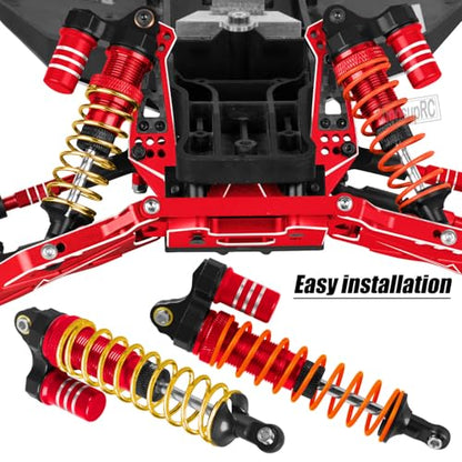 Upgrades Part Front Rear Assembled Full Metal Shocks Aluminum Big Bore RC Shocks Absorber Damper for 1/10 Slash/Rustler/Stampede/Bandit 4X4 4WD 2WD(VXL).Red(4PCS) - color: Red(4PCS)