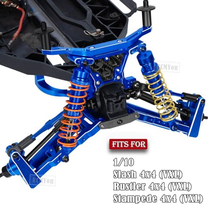 RC Upgrades Part for 1/10 Slash 4x4/Slash 4x4 VXL,Alloy Caster Block,Steering Blocks,Rear Stub Axle Carriers w/4pcs Wheel Hex & Bearings,Navy Blue - color: Navy Blue - Upgrades Part