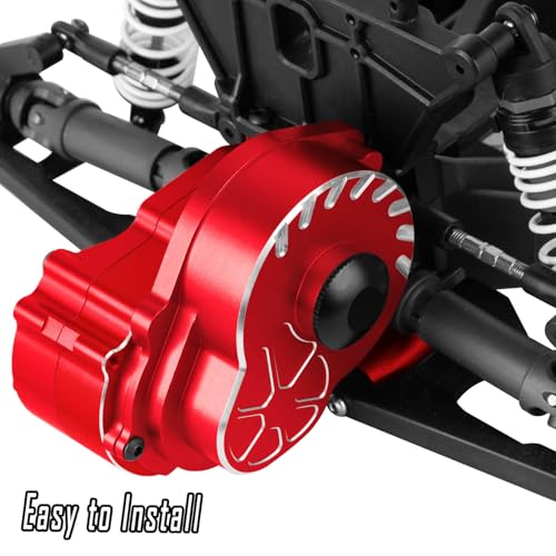 RC Upgrades Part for 1/10 Slash/Rustler/Stampede/Bandit 2WD (VXL) Drag Slash/Bigfoot,Transmission Gearbox & 48P Gear & Slipper Clutch Kit Pressure Plate & Complete Differential,Red - color: Red - (Upgrades Gearbox)