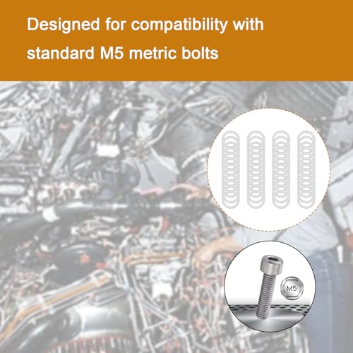 M5×7mm 304 Stainless Steel Shim Washers, 48-Piece Precision Mini Spacers | Four 0.1/0.2/0.3/0.5mm thicknesses for fine clearance tuning, shaft alignment, CNC assemblies, robotics and mechanical repair - size: M5x7