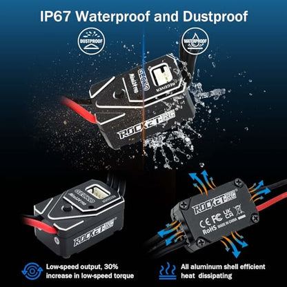 Surpass Hobby 1212 Pro 3500KV Brushless Motor and 25A Waterproof Brushless ESC for 1/18 TRX4M Ascent-18 Upgrade - style: 1212 Pro 3500KV Motor with Metal ESC