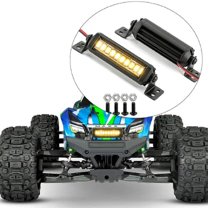 STMU Aluminum 10-LED RC Light Bar 2.16 Inch Roof Light Kit for 1/10 & 1/18 Scale RC Crawler Accessories Compatible with Axial SCX10 Traxxas TRX4 TRX4M Arrma Senton Redcat GEN7
