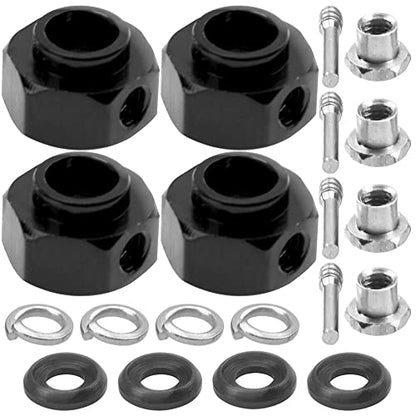 ShareGoo Aluminum RC 12mm Hex Extended Wheel Hex Hub Extension 6mm Offset Spacers Compatible with Traxxas TRX4 TRX6 1/10 RC Crawler (6mm, Black) - color: Black, size: 6mm