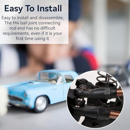 30pcs Link Rod End M4 Ball Joint Head for RC Crawler Car M4 Link Linkage Rod End Width Balls Joint Head Set ForTraxxasTRX‑4 1/10 RC Car Crawlers Link Ball Head RC Car Ball End RC Rod Ends
