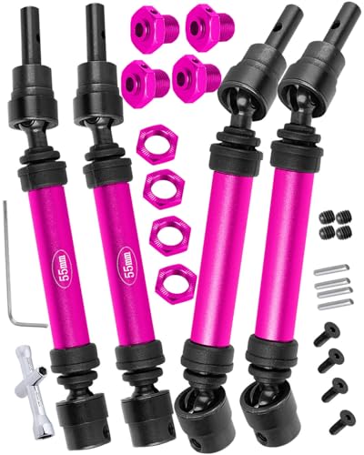 RC Drive Shafts Upgrades Part for 1/8 Typhon 3S BLX,Typhon Mega 550,RC #45 Steel CVD,Harden Front Rear Driveshaft Axles Hops up(4PCS),Pink - color: Pink/for 1/8