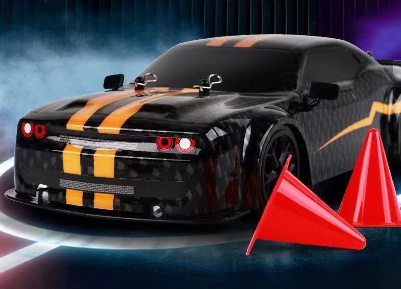 FelizWina-2.4G,1:14,High Speed Remote Control Drift Car,2 Rechargeable Battery,LED,Light up,up to 28Km/H,4WD Racing Fast Drift RC Car Vehicle Toys for Boys Girls, Xmas Birthday Gifts for Kids,1