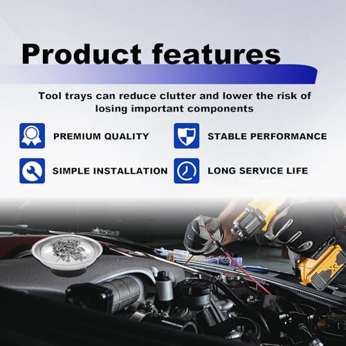 2PCS Magnetic Parts Tray Set, 3" Stainless Steel Round Magnetic Parts Tray for Mechanic's, Magnet Tool Parts Tray for Screws Bolts Nuts Metal Parts