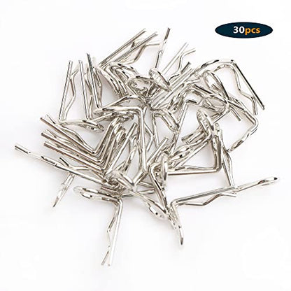 30-Pack 90-Degree Angle 1mm Body Clips Bent Springy Pins WJ07 for All 1/16 1/18 1/20 Scale Model Car Truck Crawler Truck(Silver) - color: Silver, size: 1mm