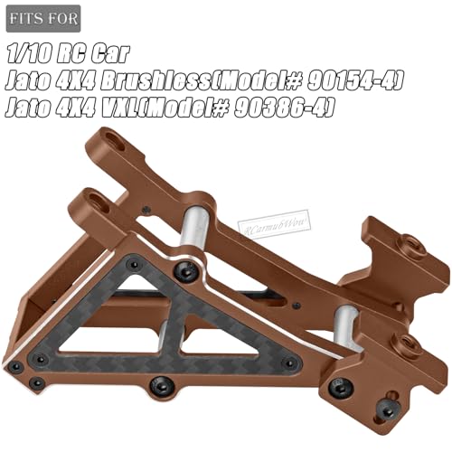RC Rear Wing Mount w/Washer Upgrades Part for 1/10 Jato 4X4 Brushless,Jato 4X4 VXL,Alloy Aluminium Wing Mount w/ Carbon Fibre Washer,Replace #9046 #9617,Bronze - color: Bronze(1set)