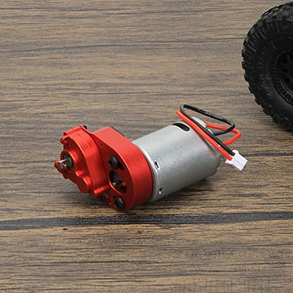 RCAWD SCX24 370 34T Electric Motor Carbon Brushed Motor & Center Gear Housing, Transmission with Steel Gears Upgrades Parts for Axial 1/24#AXI90081#AXI00001#AXI00002#AXI00005#AXI00006 Red - color: Red