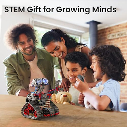 Sillbird Robot Building Kit STEM Gifts for Boys 8-12 with Remote Control | Coding Toys for Kids, Birthday Presents, App-Controlled, Build 4in1 Models, Rechargeable, Red Tracked Racer Car, 631 Pieces - color: 2-red
