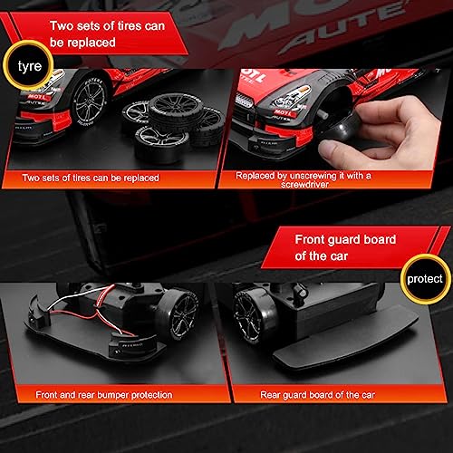 GoolRC RC Drift Car, 1:16 Scale 4WD 40KM/H High Speed RC Racing Car, 2.4GHz Electric Sport Drifting with Headlight, Drifting & Racing Tires for Adults (Black) - color: Black