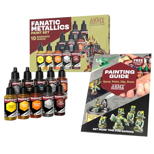 The Army Painter, Warpaints Fanatic Metallics Paint Set, 10 x 18 ml | Oro, rame, metallo, bronzo e argento, colori per D&D e Warhammer