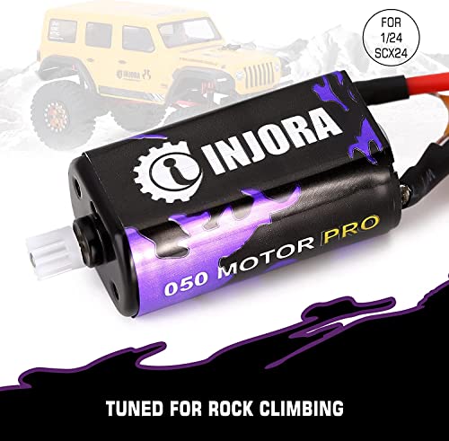 INJORA 050 Pro 50T High Torque Brushed Motor with Mount for SCX24 - size: Motor without Heat Sink