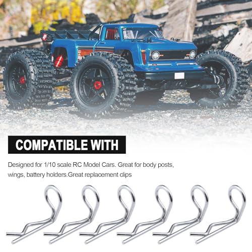HobbyPark RC 90-Degree Angle Body Clips Bent Springy Pins for All 1/10 Scale Model Car Truck Crawler Truck (20-Pack)
