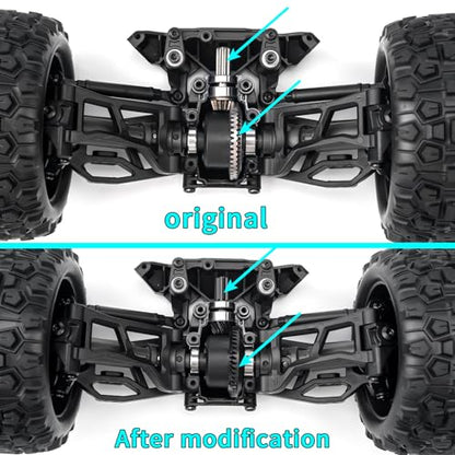 Steel Front Diff Gears for Tra-xxas 1:16 Mini Maxx/Slash/XRT VXL 3S | Monster Truck Upgrades RC Spiral Cut Differential Gear Sets - style: Front Diff Gear Set