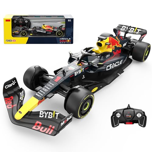 Voltz Toys Authentic Licensed 1:18 F1 RedBull Rb18 Car Remote Control Car - F1 Collection RC car Series for Kids and Adults - 2.4GHz RC Car for Gift (1:18 RedBull Rb18(NO.1)) - color: 1:18 Redbull Rb18(no.1)