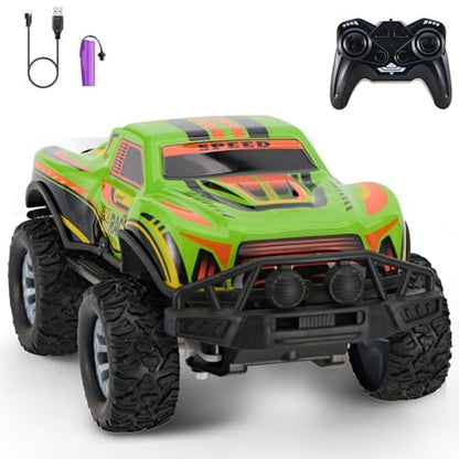 Remote Control Cool Off-Road Vehicle Truck, 2.4GHz RC Car with LED Lights, 1:20 Scale Off-Road Vehicle, Red RC Truck,Remote Control car from a Long Distance,Gifts for Children (Green) - color: Green