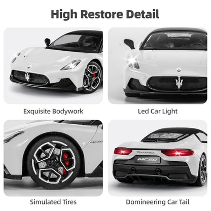 MIEBELY Licensed Maserati MC20 1:12 RC Car Openable Doors 2.4Ghz | Licensed Maserati MC20 | 1:12 open doors | 2.4Ghz anti-interfere | 7.4V removable battery | Tough ABS | LED lights
