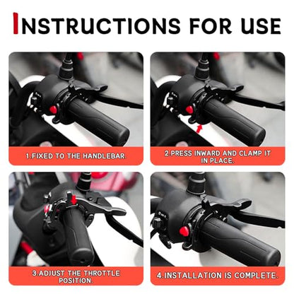 Motorcycle Cruise Control Throttle Lock Assist, Motorcycle Throttle Lock Cruise Control Clamp, Adjustable Handlebar Booster Throttles Clip with Release Button Universal Modification Accessories