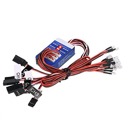12 LED RC Lighting Kit for Steering/Brake/Smart Simulation Flash RC Lights for 1/10 Scale Models RC Car Yokomo Tamiya HSP HPI AXIAL RC4WD Traxxas | RC Car LED Lighting Kit for Yokomo Tamiya HSP HPI AXIAL RC4WD Traxxas 1/10 RC Car Steering/Brake/Smart Simu