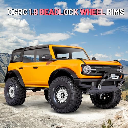 OGRC Brass Aluminum 1.9 Beadlock Wheels 167g Wheel Rims for SCX10 TRX4 | 668g Total Weights, 12mm Hex, for Gen7 Gen8 D90 VS4-10 1/10 RC Carwler, Silver - color: Silver