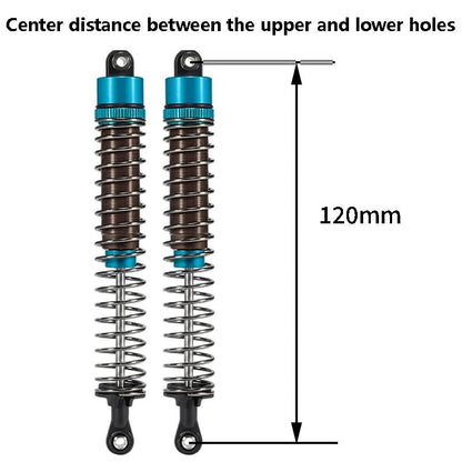 1/10 RC Oil Leakproof Shocks,2Pcs Adjustable Oil Filled Shocks 52mm-120mm for 1/10 RC Buggy Truggy On Road Touring Drift Cars Monster Trucks Upgrade Parts (2pcs 120mm blue) - color: 2pcs 120mm blue