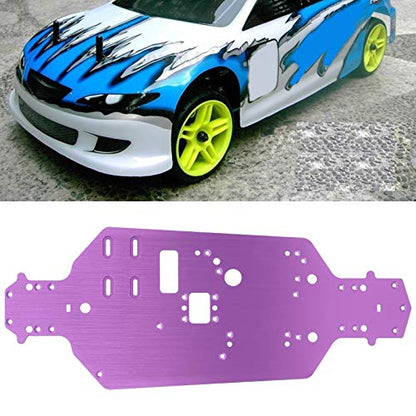 RC Chassis, 335x125mm RC Drift Racing Chassis Aluminum Alloy Chassis Bottom Plate Replacement Upgrade Parts for 94122 1/10 RC Car (Purple) - color: Purple