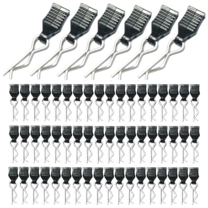 60PCS 1mm RC Body Clips with Pull Tabs for All 1/12 1/14 1/16 1/18 Scale Hyper go,Redcat Traxxas HPI Himoto HSP Exceed RC Car Body Clips,for SCX24 TRX4M H165 RC Car Truck Buggy Parts
