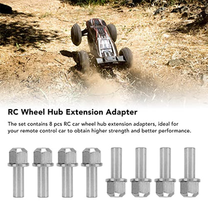 RC Wheel Hub Extension Adapter, RC Wheel Hub Extension Nut Stainless Steel 8 Pcs Proof for Upgrade (20mm)
