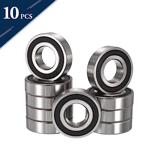 R14-2RS Deep Groove Ball Bearings, ID 7/8" x OD 1-7/8" x Width 1/2" Double Rubber Sealed Ball Bearing Pre-Lubricated Chrome Steel Z2 Lever 10pcs - size: R14-2RS 7/8"x1-7/8"x1/2"