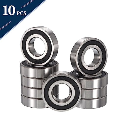 R14-2RS Deep Groove Ball Bearings, ID 7/8" x OD 1-7/8" x Width 1/2" Double Rubber Sealed Ball Bearing Pre-Lubricated Chrome Steel Z2 Lever 10pcs - size: R14-2RS 7/8"x1-7/8"x1/2"
