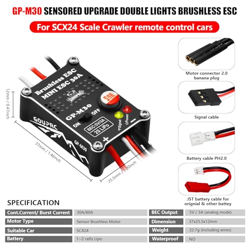 2204 2400KV Brushless Motor & Mount & 30A Brushless ESC Kit for SCX24 RC - style: Motor+30A ESC+Clean Mount
