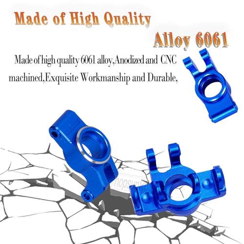 Upgrades Parts for 1/18 Granite Grom Mega 380 Brushed 4x4 Monster Truck RTR,Aluminum Front Steering Block Knuckles & C-Hubs Caster Blocks & Rear Hubs Hops Up,4PCS Navy Blue - color: Blue(4pcs)